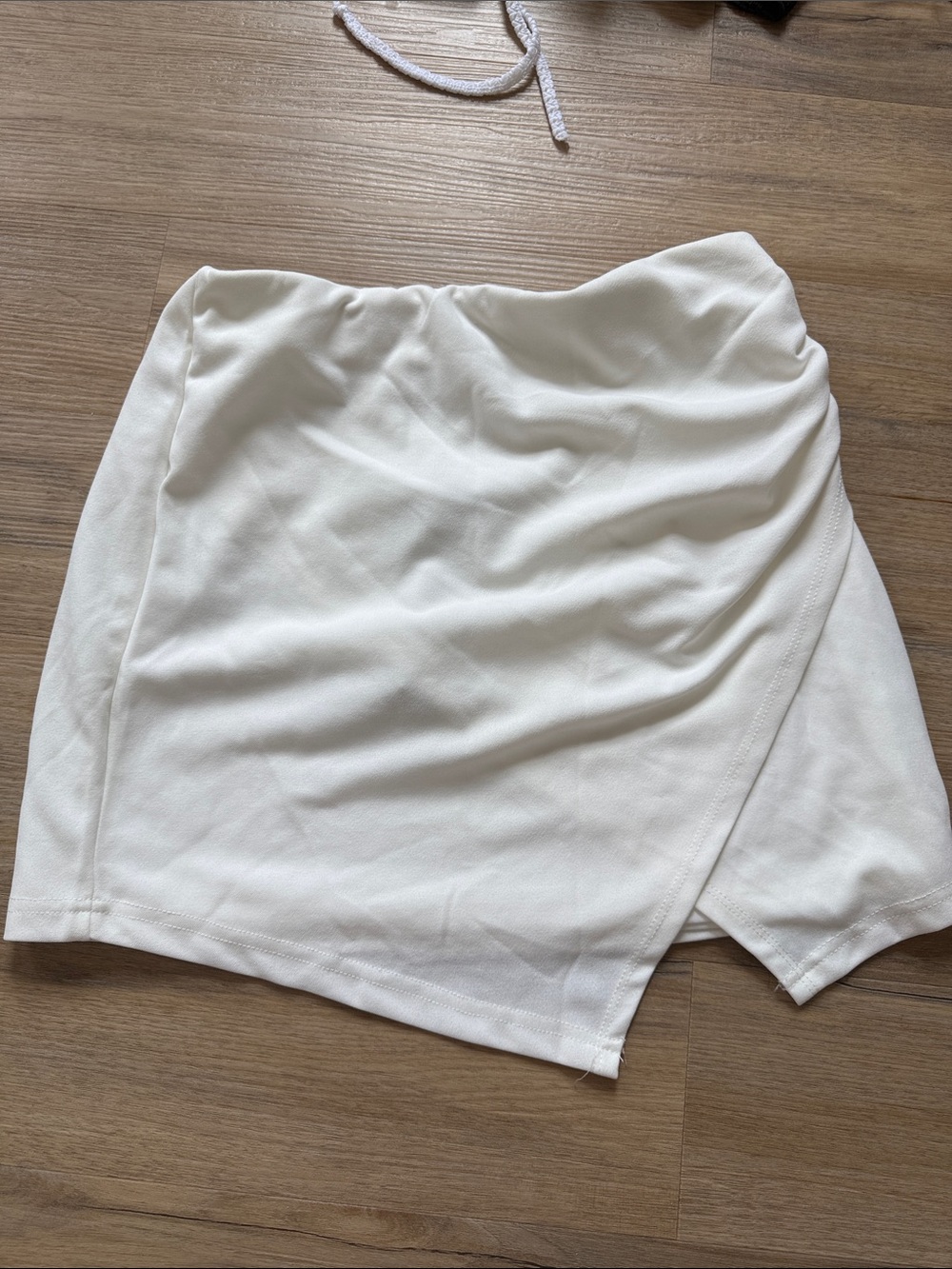 SHEIN White Asymmetrical Wrap Mini Skirt